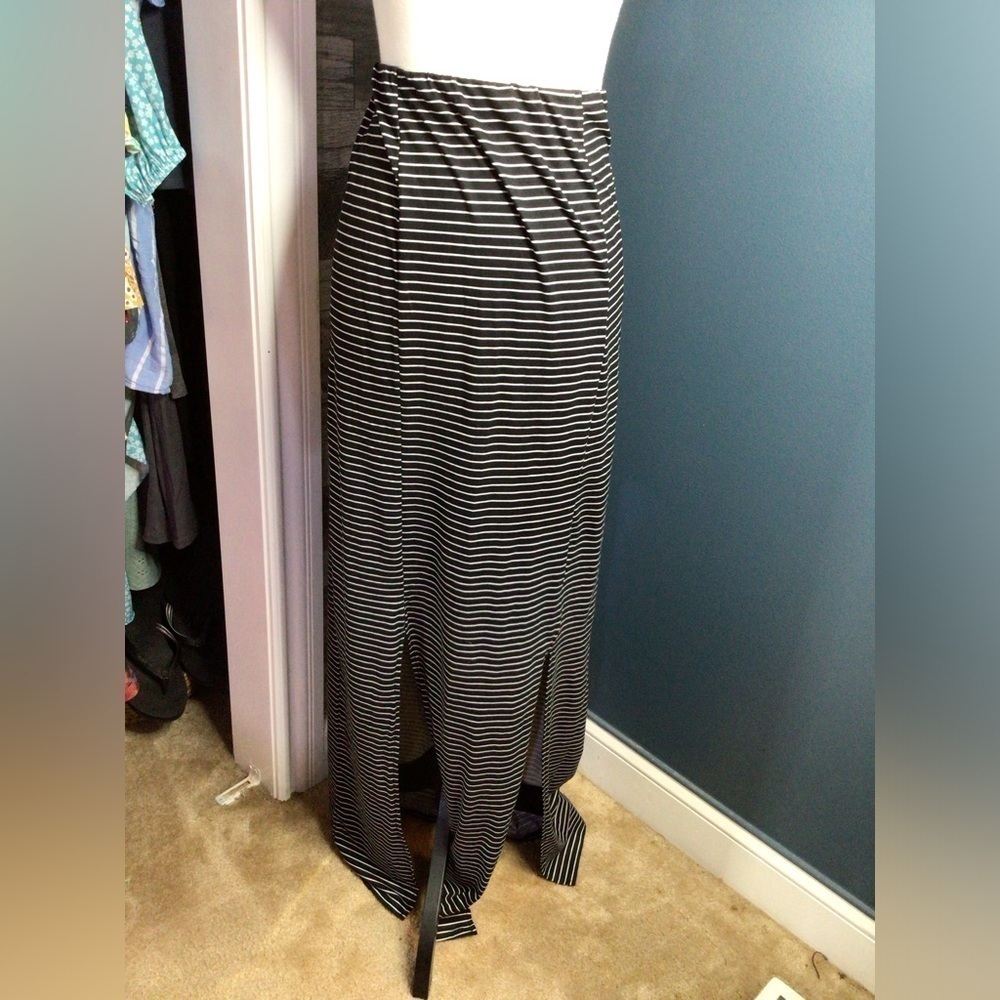 Brandy Blu 1x maxi skirt black casual pencil (0040)